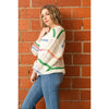 Multi Color Striped Open Knit Spring Sweater