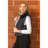 Reversible Crop Puffer Vest in Black