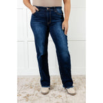 Jacqueline Mid Rise Frayed Hem Straight Leg Jean (0-24W)