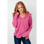 Kinda Sorta Ribbed Top in Magenta (S-3X)