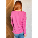 Kinda Sorta Ribbed Top in Magenta (S-3X)