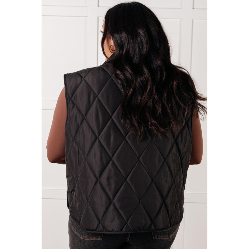 Layering Queen Quilted Puffer Vest in Black (S-3X)