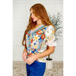 Less Concerned V-Neck Floral Blouse (S-XL)
