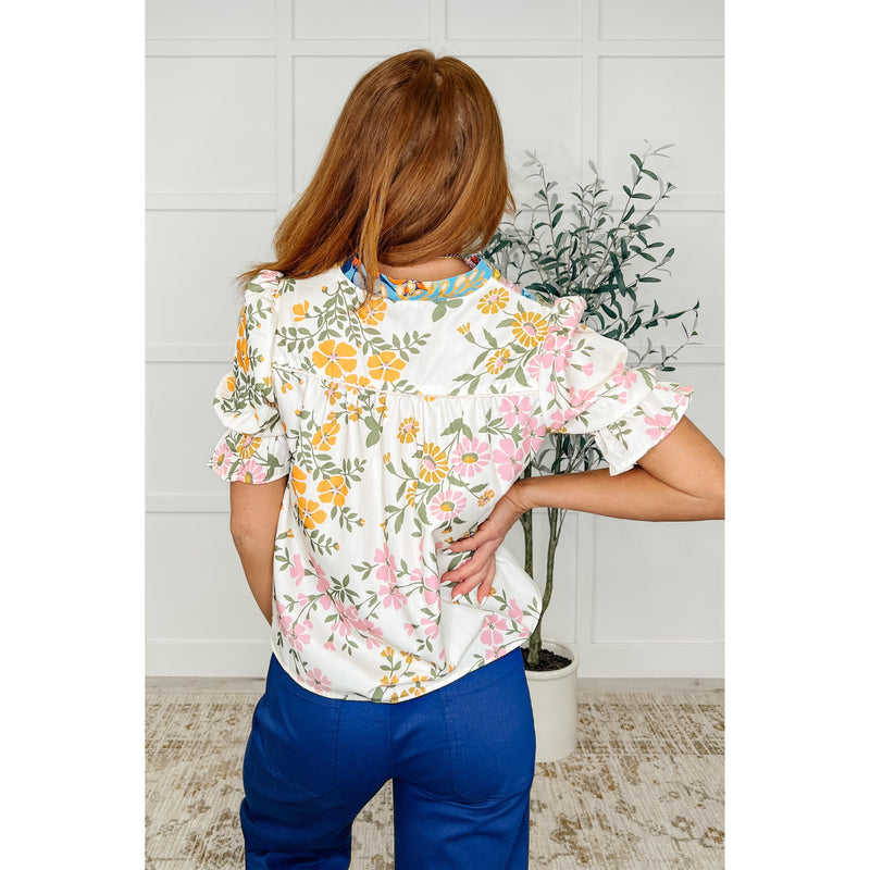 Less Concerned V-Neck Floral Blouse (S-XL)