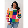 Manifesting Moment Checkered Color Block Sweater (S-XL)