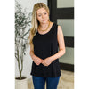 Mellow Muse Relaxed Knit Tank in Black (S-3X)