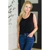 Mellow Muse Relaxed Knit Tank in Black (S-3X)