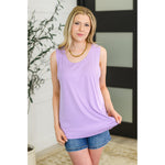 Mellow Muse Relaxed Knit Tank in Lilac (S-3X)