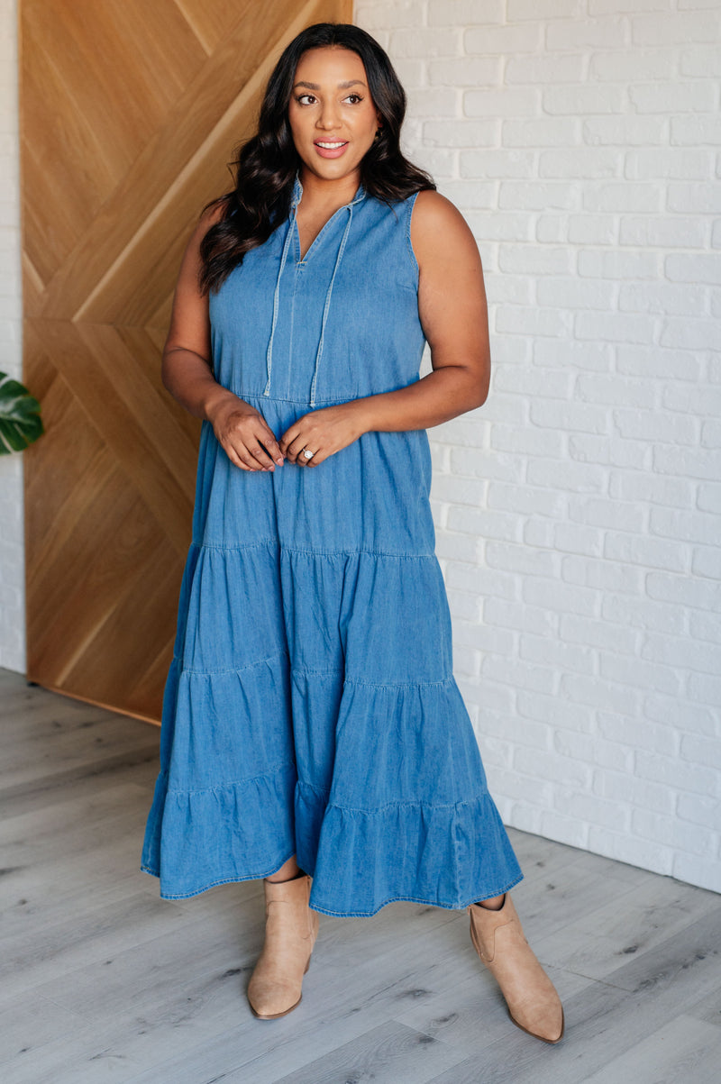 Perfect Choice Denim Maxi Dress (S-XL)