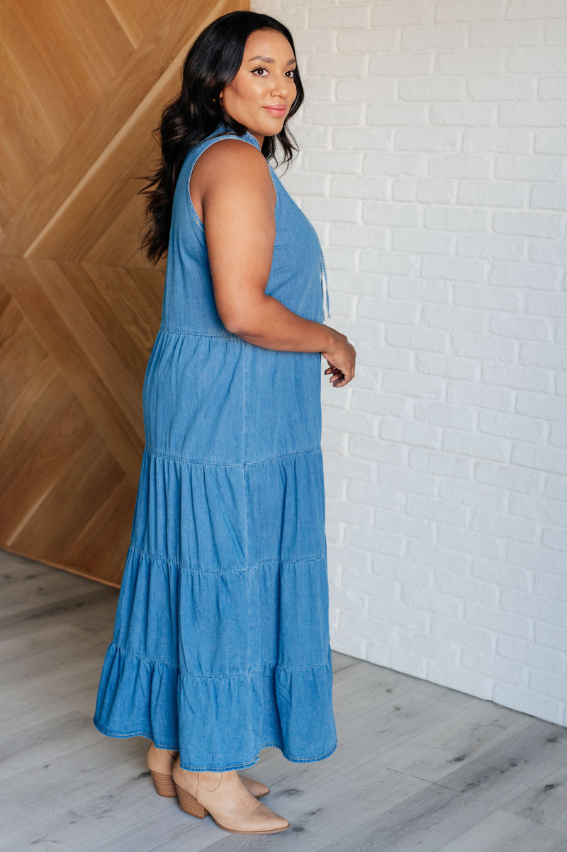 Perfect Choice Denim Maxi Dress (S-XL)