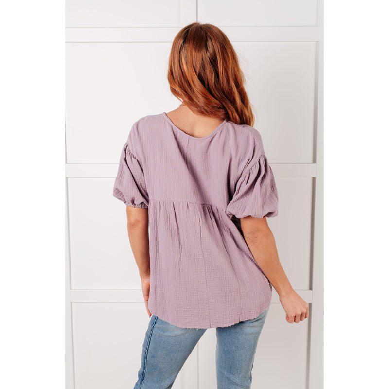 Pleasantly Perfect Bubble Sleeve Peasant Blouse (S-3X)