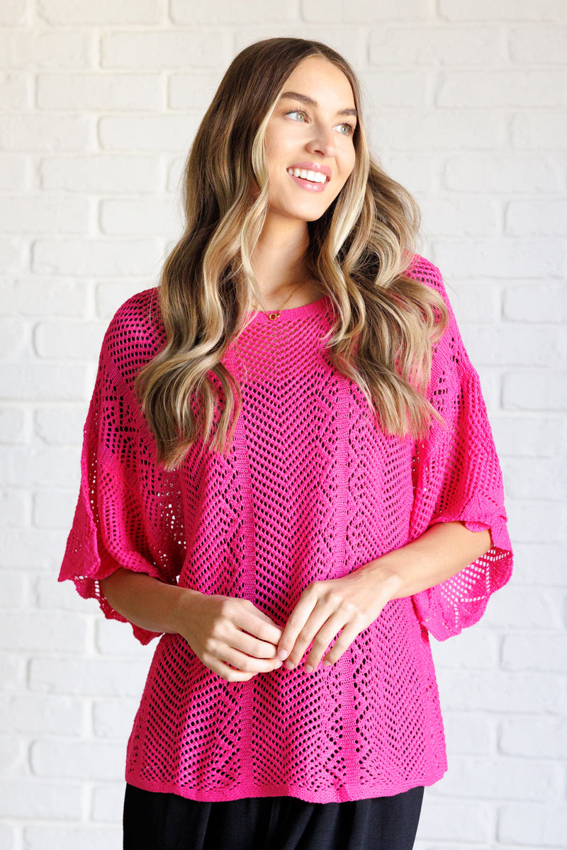 Rather Eventful Open Knit Top (S-3X)