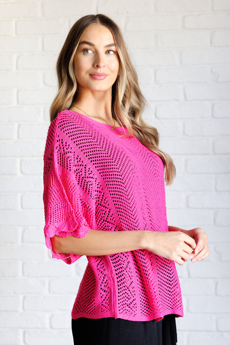 Rather Eventful Open Knit Top (S-3X)
