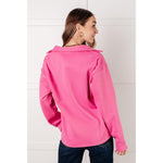 Same Ol' Situation Collared Pullover in Hot Pink (S-3XL)