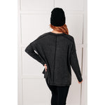 Simply Basic Ribbed Hacci Sweater in Black (S-3X)