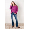 Simply Basic Ribbed Hacci Sweater in Light Plum (S-3X)