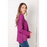 Simply Basic Ribbed Hacci Sweater in Light Plum (S-3X)