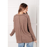 Simply Basic Ribbed Hacci Sweater in Mocha (S-3X)