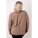 Simply Basic Ribbed Hacci Sweater in Mocha (S-3X)