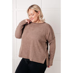 Simply Basic Ribbed Hacci Sweater in Mocha (S-3X)