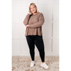 Simply Basic Ribbed Hacci Sweater in Mocha (S-3X)