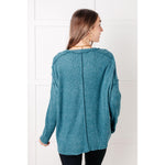 Simply Basic Ribbed Hacci Sweater in Teal (S-3X)