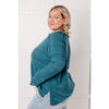 Simply Basic Ribbed Hacci Sweater in Teal (S-3X)