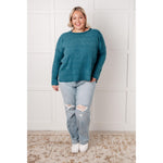 Simply Basic Ribbed Hacci Sweater in Teal (S-3X)