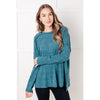 Simply Basic Ribbed Hacci Sweater in Teal (S-3X)