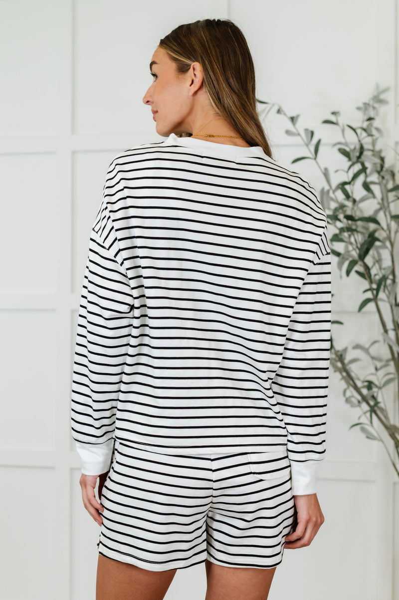 Situationally Sound Striped Long Sleeve Top and Shorts Set (S-XL)