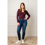 Skylar Mid Rise Thermal Vintage Skinny Jean (0-24W)