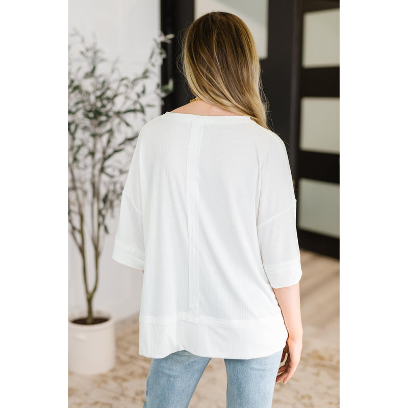 Stay On Top Relaxed Tee in Off White (S-3X)