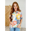 Umgee Sunset Serenade Split Neck Blouse in Honey