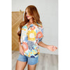 Umgee Sunset Serenade Split Neck Blouse in Honey