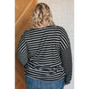 Super Clever Patchwork Striped Top in Black (S-3XL)