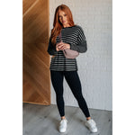 Super Clever Patchwork Striped Top in Black (S-3XL)