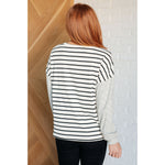 Super Clever Patchwork Striped Top in Ivory (S-3XL)