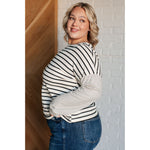 Super Clever Patchwork Striped Top in Ivory (S-3XL)