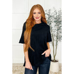 The Layback Relaxed Basic Tee in Black (S-3X)