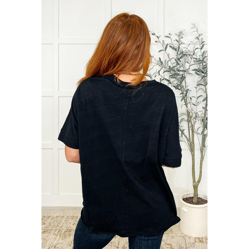 The Layback Relaxed Basic Tee in Black (S-3X)