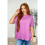 The Layback Relaxed Basic Tee in Hot Magenta (S-3X)