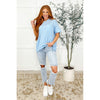The Layback Relaxed Basic Tee in Light Blue (S-3X)
