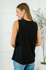 Thread Lightly Ribbed Knit Tank in Black (S-3X)