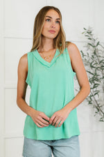 Thread Lightly Ribbed Knit Tank in Tiffany Blue (S-3X)
