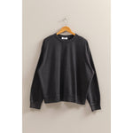 Mineral Wash Soft Oversized Crew Neck (Blue or Black)