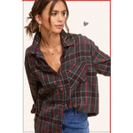 Oversized Plaid Flannel in Charcoal