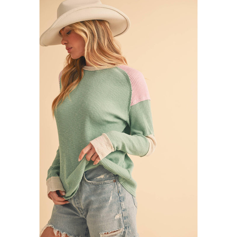 Spring Forward Color Block Long Sleeve Top