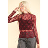 Sheer Mesh Lace Layering Top (Wine or Forest)