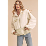 AEMI + Co Ziggy Fleece Pullover in Cream