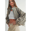 Taupe Checkered Fuzzy Sherpa Jacket